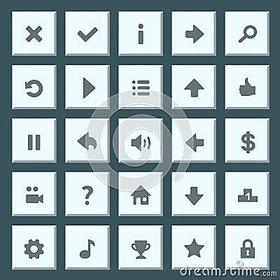 Flat game icons Vector Illustration