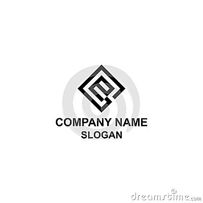 GE or EG initial letter, simple modern minimalist flat design logo. Vector Illustration