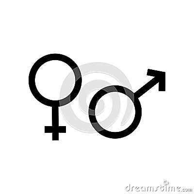Flat gender symbol icon vector design isolated Stock Photo