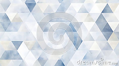 A flat geometric background with repeating triangle and hexagon patterns in a palette of soft blues Stock Photo