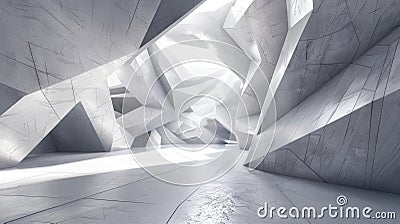 Flat geometric planes intersecting and creating a sense of movement and fluidity Stock Photo