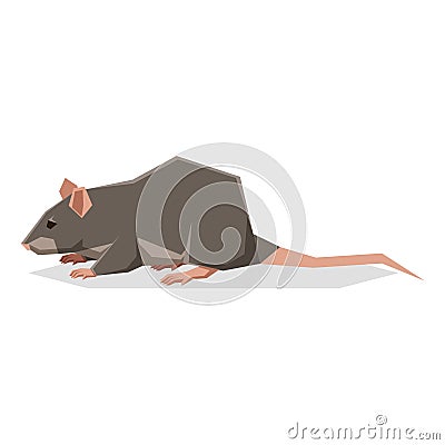 Flat geometric Rat Vector Illustration