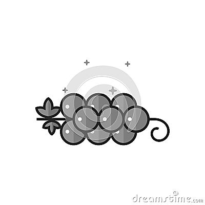 Flat Grayscale Icon - Grapefruit Vector Illustration