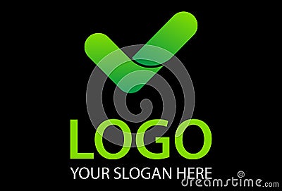Green Color Simple Check List Logo Design Vector Illustration