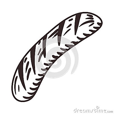 flat grill sausage Vector Illustration