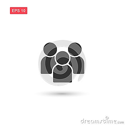 Flat Group of People Icon Vector Symbol Vector Illustration