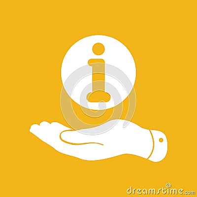 Flat hand giving the info icon Vector Illustration