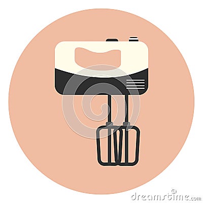 Flat handle mixer icon, kitchen appliance Stock Photo