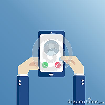 Flat hands and phone call Vector Illustration