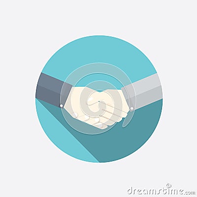 Flat handshake vector illustration. Modern business concept. Vector Illustration