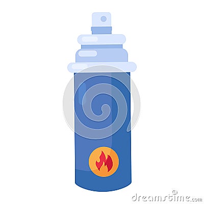 Flat Hazardous Waste Flammable Liquid Can Icon Vector Illustration