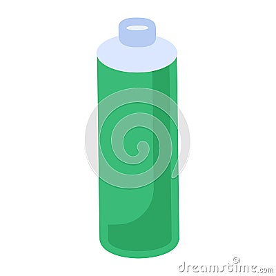 Flat Hazardous Waste Green Can Hazard Liquid Icon Vector Illustration