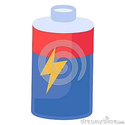 Flat Hazardous Waste Lithium Ion Battery Icon Vector Illustration