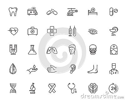 Flat healthcare icons Vector Illustration