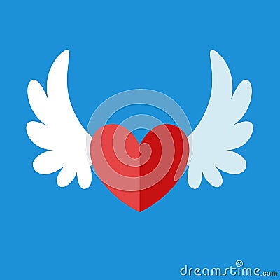 Flat heart cut out of paper. Valentine day element for card, banner etc Cartoon Illustration