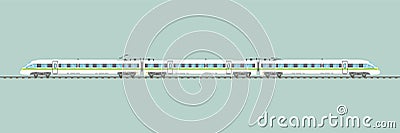 Flat high-speed train isolated vector express railway illustration Vector Illustration