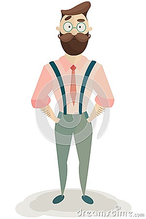 Flat hipster designer character vector Vector Illustration