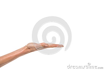 Hand language - Open hand displaying anything Stock Photo
