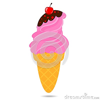 Flat ice cream icon 07 Vector Illustration