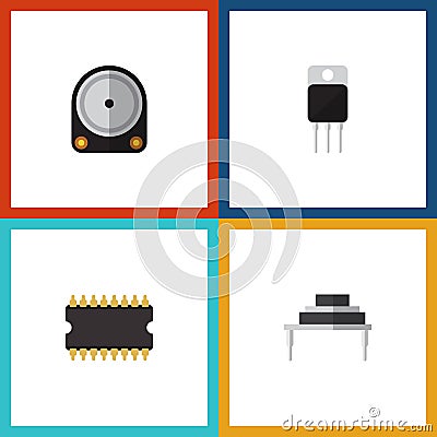 Flat Icon Appliance Set Of Destination, Hdd, Receiver And Other Vector Objects. Also Includes Processor, Hard, Drive Vector Illustration