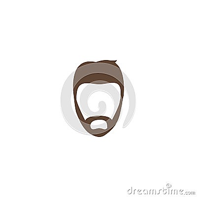 Flat Icon Beard Element. Vector Illustration Of Flat Icon Hairstyle Isolated On Clean Background. Can Be Used As Vector Illustration