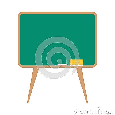 Flat icon blackboard with chalk and sponge Vector Illustration