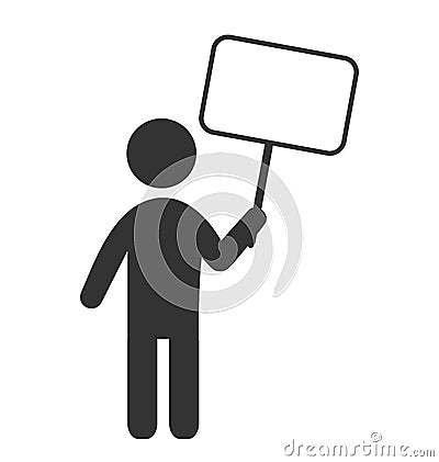 Flat icon with board like space for text isolated on white Vector Illustration