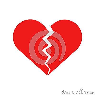 Flat icon broken heart Vector Illustration