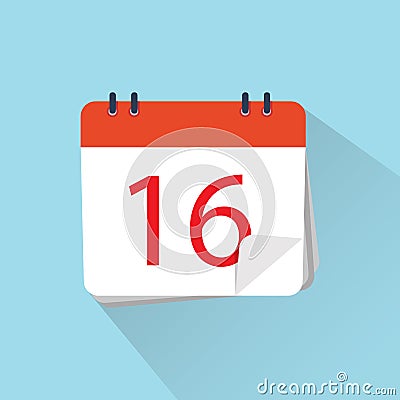 Flat icon of calendar isolated on a background. Vector Illustration