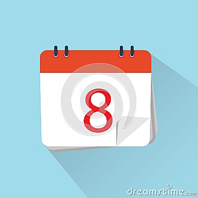 Flat icon of calendar isolated on a background. Vector Illustration