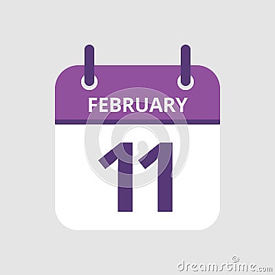 Calendar 11th of February Vector Illustration