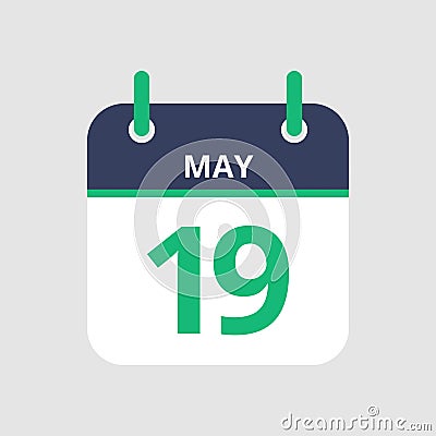 Calendar 19th of May Vector Illustration