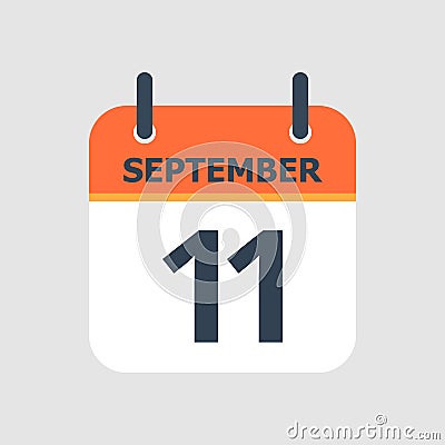 Calendar 11th of September Vector Illustration