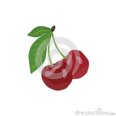 Flat icon cherry Vector Illustration