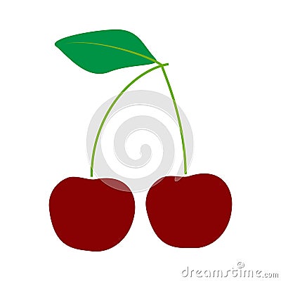 Flat icon cherry Vector Illustration