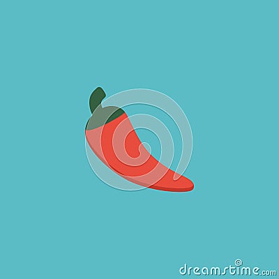 Flat Icon Chili Element. Vector Illustration Of Flat Icon Hot Pepper Isolated Vector Illustration