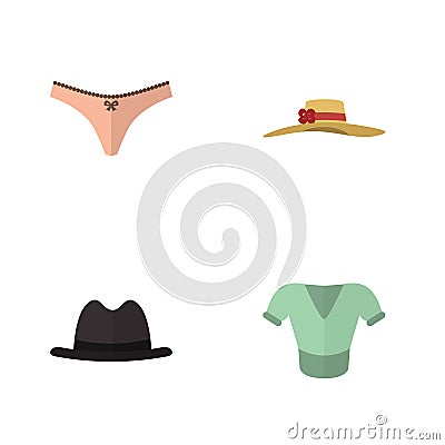 Flat Icon Clothes Set Of Casual Vector Illustration