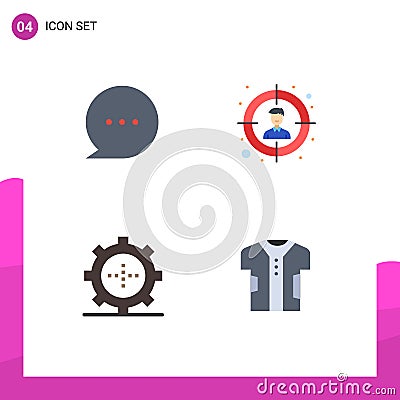 4 Flat Icon concept for Websites Mobile and Apps bubble, technology, audience, devices, clothing Vector Illustration