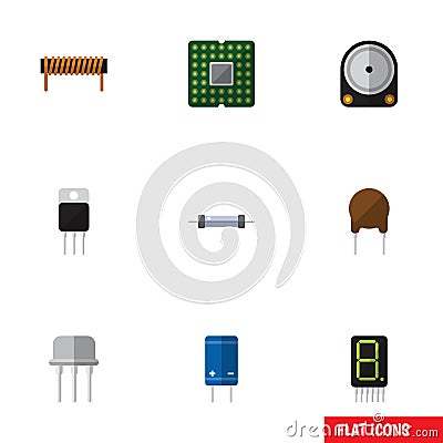 Flat Icon Device Set Of Hdd, Resist, Unit And Other Vector Objects. Also Includes Hard, Hdd, Calculator Elements. Vector Illustration