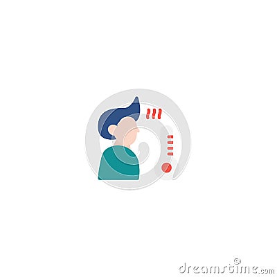 Flat Icon Fever concept, high temperature thermometer, Suitable for use on web apps, mobile apps, Vector illustration Vector Illustration