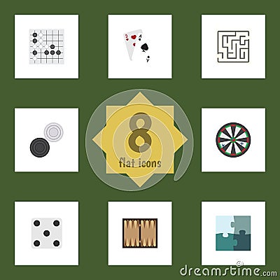 Flat Icon Games Set Of Dice, Arrow, Gomoku And Other Vector Objects. Also Includes Dice, Game, Lost Elements. Vector Illustration