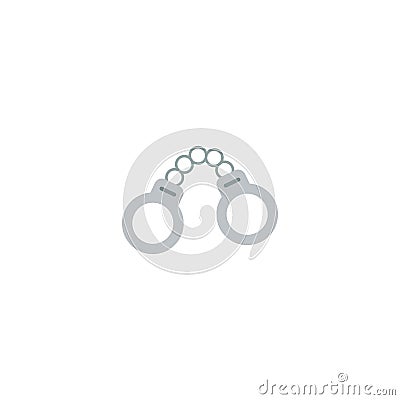 Flat Icon Handcuffs Element. Vector Illustration Of Flat Icon Manacles Isolated On Clean Background. Can Be Used As Vector Illustration
