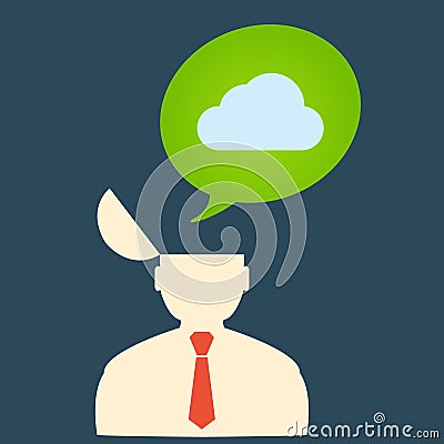 Flat icon man and rain clouds eps Vector Illustration