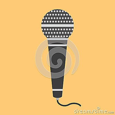 Flat icon microphone Vector Illustration