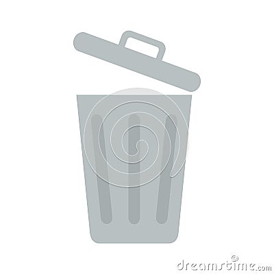 Flat icon opened trash can Vector Illustration