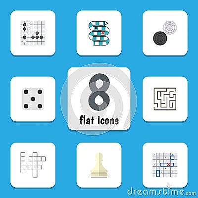 Flat Icon Play Set Of Multiplayer, Gomoku, Pawn And Other Vector Objects. Also Includes Renju, Play, Lost Elements. Vector Illustration