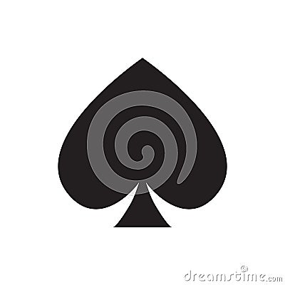 Flat icon playing card spade Vector Illustration