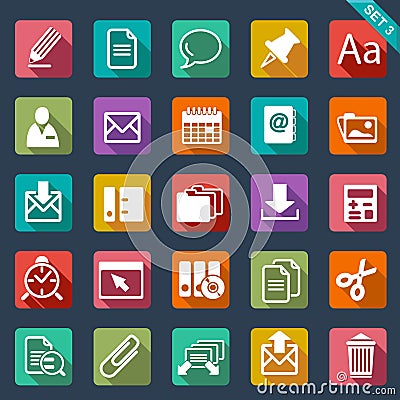 Flat icon set Vector Illustration