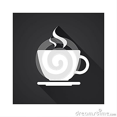 Flat icon of simple coffee cup Vector Illustration