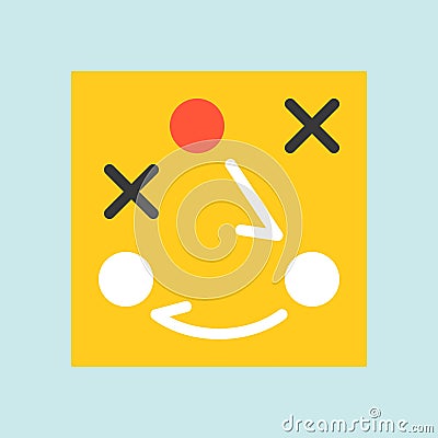 Flat icon soccer related, strategy planing or substitute icon Vector Illustration
